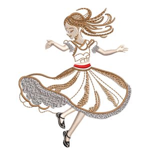 DANCING GIRL EMBROIDERY DESIGN