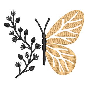 BUTTERFLY WITH FLORAL EMBROIDERY DESIGN